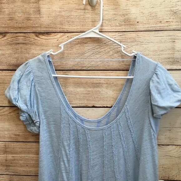 NEW WITH TAGS WE THE FREE NEW STAR LINEN BLEND TOP IN PERIWINKLE BLUE - Picture 2 of 8